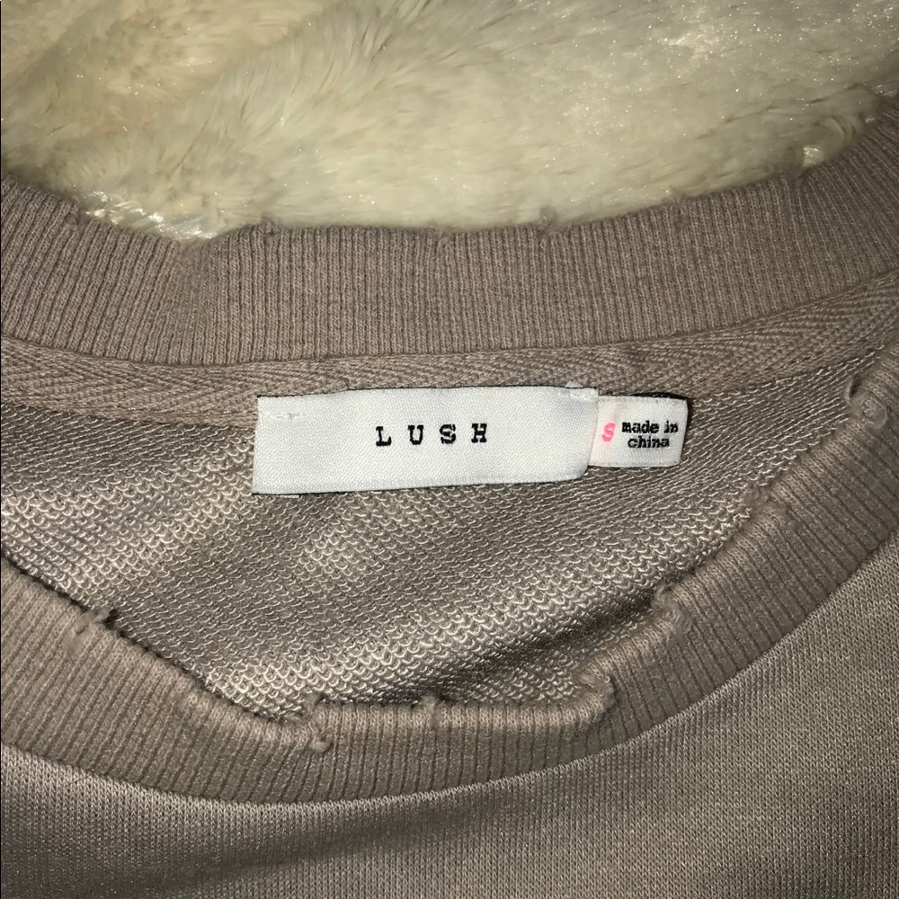 Distressed Cold-Shoulder Sweatshirt - Picture 4 of 6